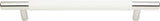 Atlas Homewares Zanzibar White Leather Pull 6 5/16 Inch (c-c) Polished Chrome