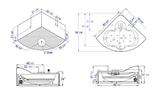 EAGO AM505ETL 5 ft Corner Acrylic White Waterfall Whirlpool Bathtub for Two