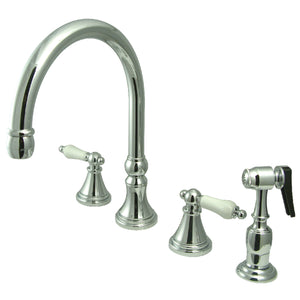Kingston Brass KS2791PLBS Widespread Kitchen Faucet, Polished Chrome