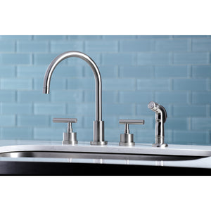 Kingston Brass KS8728CML Widespread Kitchen Faucet, Brushed Nickel