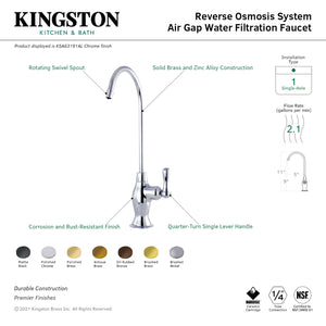 Kingston Brass KSAG3193AL Restoration Reverse Osmosis System Filtration Water Air Gap Faucet, Antique Brass
