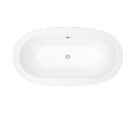 MAAX 105359-000-001-101 Jazz F 66 x 36 Acrylic Freestanding Center Drain Bathtub in White with White Skirt