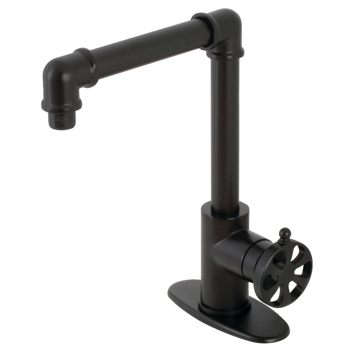 Kingston Brass KSD144RXMB Belknap Single-Handle Bathroom Faucet with Push Pop-Up, Matte Black