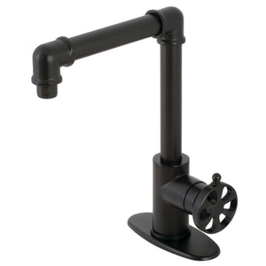 Kingston Brass KSD144RXMB Belknap Single-Handle Bathroom Faucet with Push Pop-Up, Matte Black