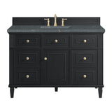 Lorelai 48" Single Vanity, Black Onyx w/ 3 CM Parisien Bleu Silestone Top w/FreePower Wireless Charger