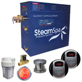 SteamSpa Royal 4.5 KW QuickStart Acu-Steam Bath Generator Package with Built-in Auto Drain in Brushed Nickel RY450BN-A