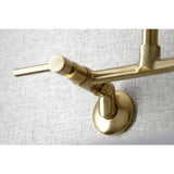 Kingston Brass KS823SB Concord Two-Handle Wall-Mount Kitchen Faucet, Brushed Brass