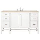Addison 60" Single Vanity, Glossy White, w/ 3 CM Tajnar Eclos Top