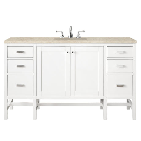 Addison 60" Single Vanity, Glossy White, w/ 3 CM Tajnar Eclos Top