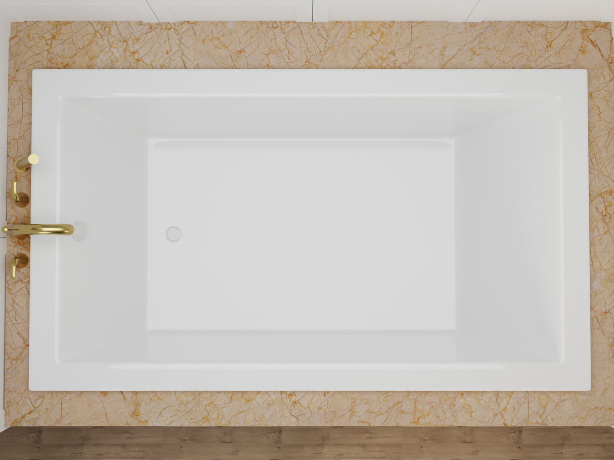 ANZZI AZ4272VNS Illyrian 6 ft. Acrylic Reversible Drain Rectangular Bathtub in White