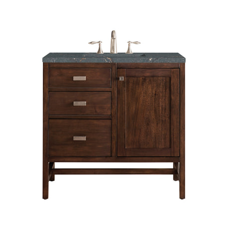 Addison 36" Single Vanity, Mid-Century Acacia w/ 3 CM Parisien Bleu Silestone Top
