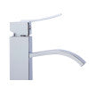 ALFI brand AB1158-PC Tall Polished Chrome Tall Square Body Curved Spout Single Lever Bathroom Faucet