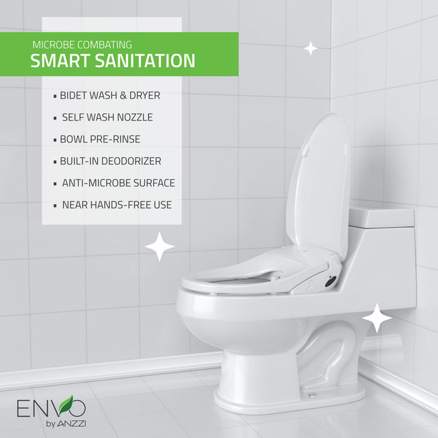 ANZZI TL-AZEB105BR Lunar Elongated Smart Electric Bidet Toilet Seat with Remote Control, Heated Seat, Air Purifier, and Deodorizer