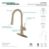 Gourmetier LS2728NYL New York Single-Handle Pull-Down Kitchen Faucet, Brushed Nickel