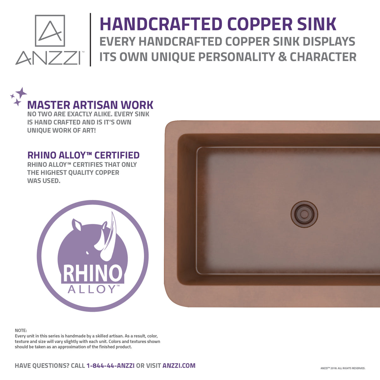 ANZZI SK-008 Tripolis Farmhouse Handmade Copper 33 in. 0-Hole Single Bowl Kitchen Sink with Floral Design Panel in Polished Antique Copper