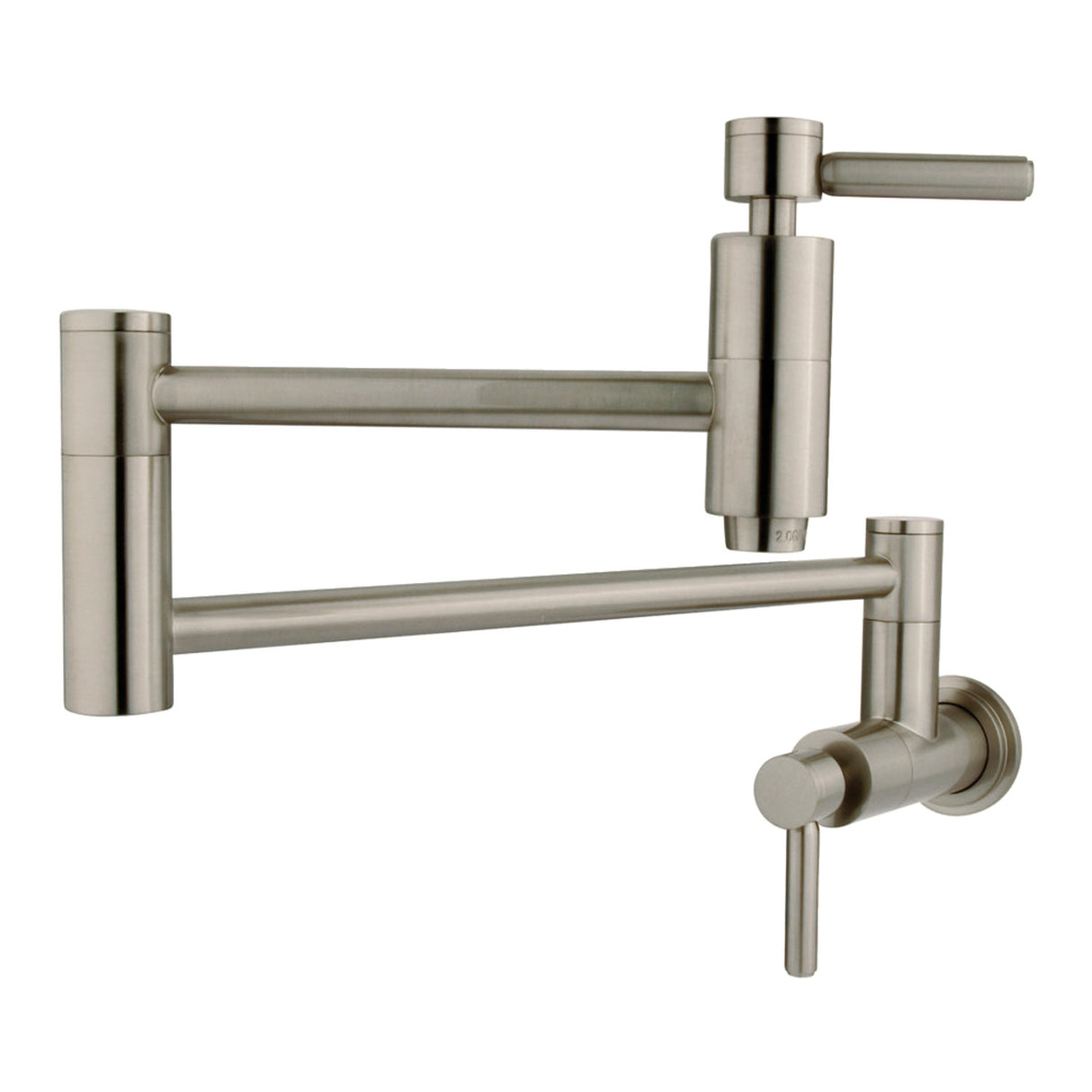 Kingston Brass KS8108DL Concord Wall Mount Pot Filler Kitchen Faucet, Brushed Nickel