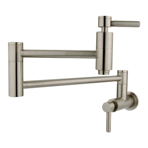 Kingston Brass KS8108DL Concord Wall Mount Pot Filler Kitchen Faucet, Brushed Nickel