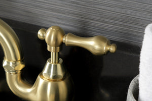 Kingston Brass KS7997AL English Country Bridge Bathroom Faucet with Brass Pop-Up, Brushed Brass