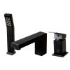 Black Matte 3 Hole Deck Mounted Tub Filler with Hand Held