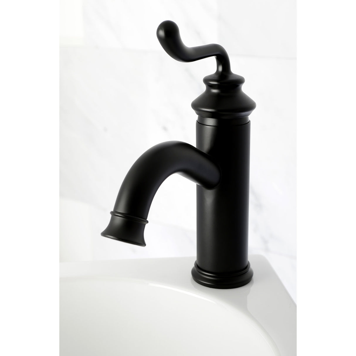 Fauceture LS5410RL Royale Single-Handle Bathroom Faucet with Push Pop-Up, Matte Black