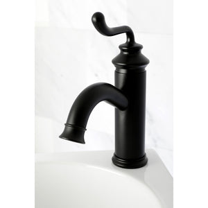 Fauceture LS5410RL Royale Single-Handle Bathroom Faucet with Push Pop-Up, Matte Black