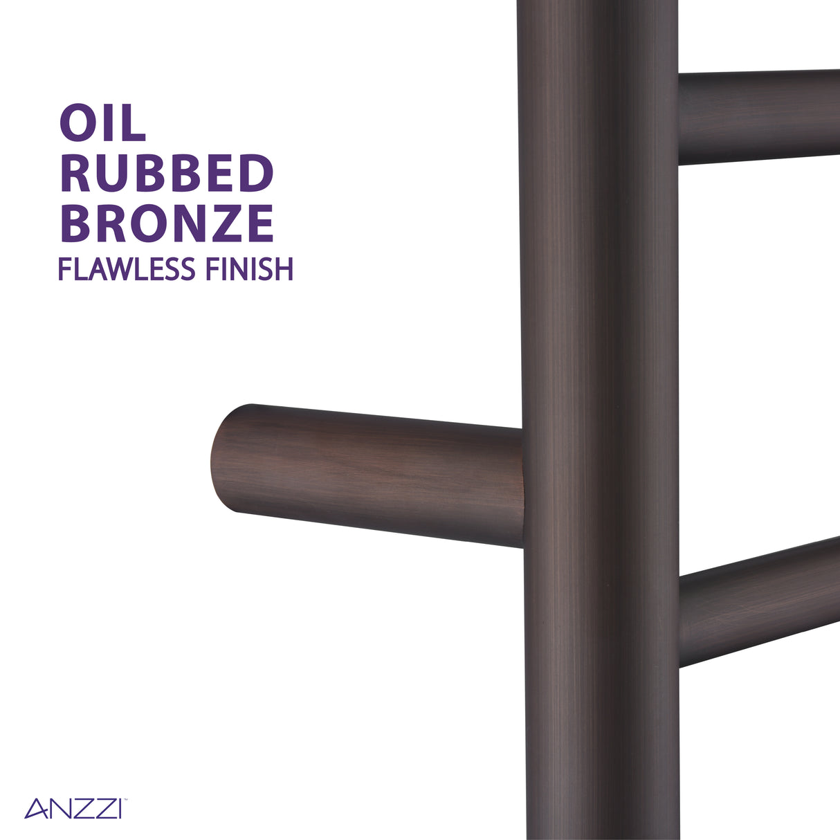 ANZZI TW-AZ018ORB Glow 4-Bar Stainless Steel Wall Mounted Towel Warmer in Oil Rubbed Bronze