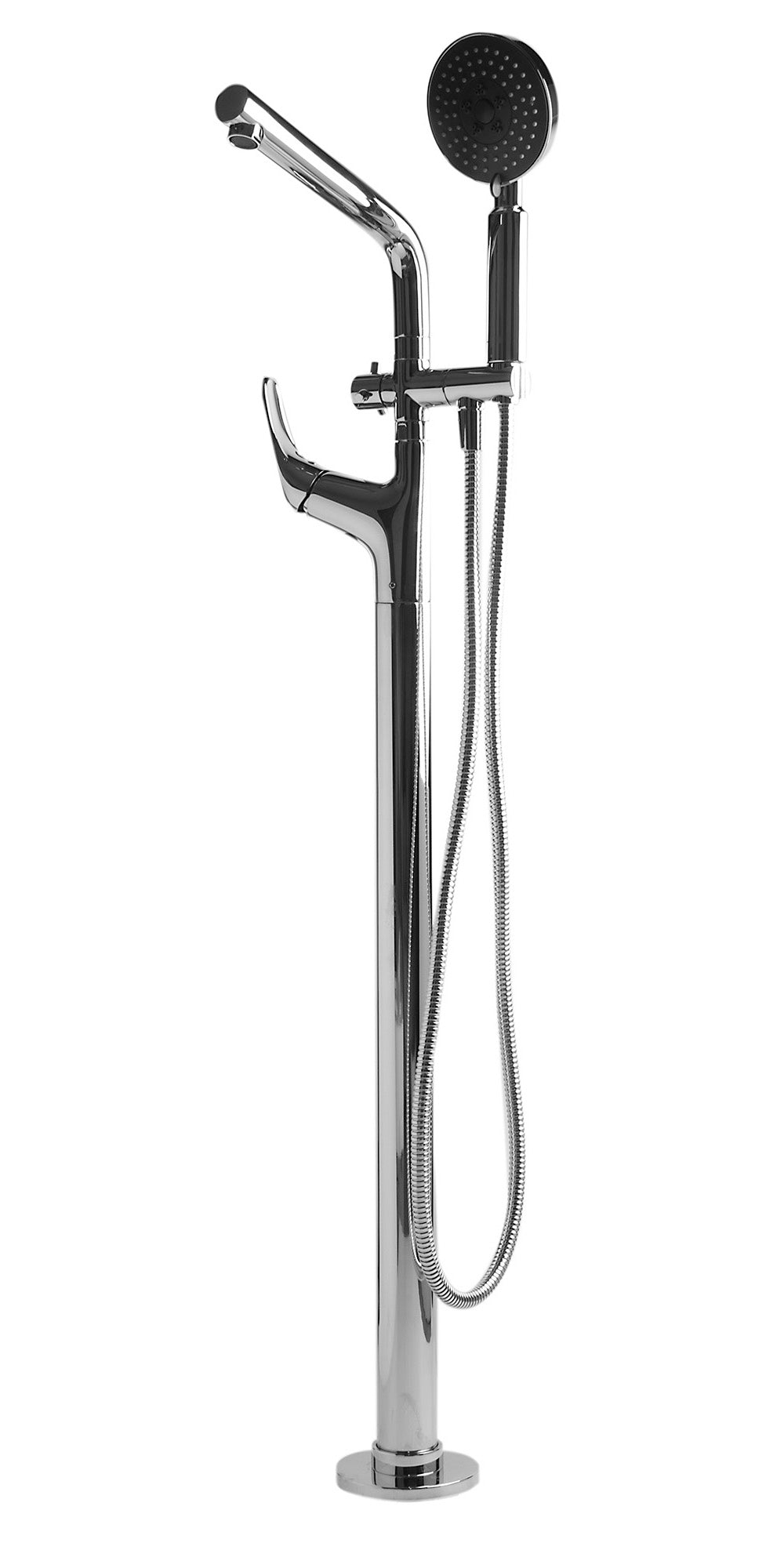 AB2758-PC Polished Chrome Floor Mounted Tub Filler + Mixer /w additional Hand Held Shower Head
