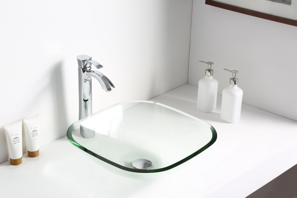 ANZZI LS-AZ8119 Story Series Deco-Glass Vessel Sink in Lustrous Clear