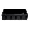 ALFI brand AB3618HS-BG 36" Black Gloss Reversible Smooth / Fluted Single Bowl Fireclay Farm Sink