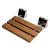 ALFI brand ABS16S-PC Polished Chrome 16" Folding Teak Wood Shower Seat Bench