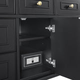 Lorelai 48" Single Vanity, Black Onyx w/ 3 CM Carrara White Marble Top