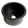 Black Matte Round 18" x 18" Undermount / Drop In Fireclay Prep Sink