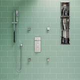 ALFI brand AB2801-PC Polished Chrome Concealed 3-Way Thermostatic Valve Shower Mixer Square Knobs