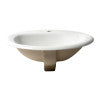 ALFI brand ABC802 White 21" Round Drop In Ceramic Sink with Faucet Hole
