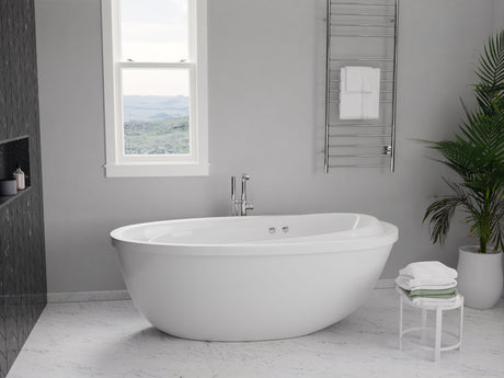 ANZZI FT-AZ202 Leni 5.9 ft. Jetted Whirlpool Tub with Reversible Drain in White