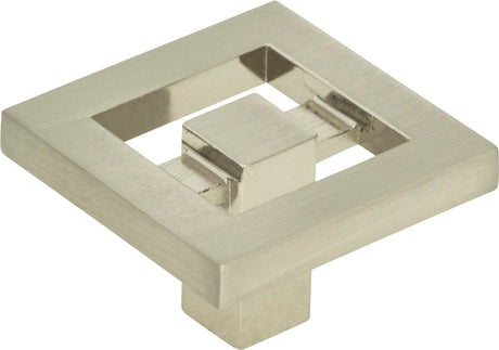 Atlas Homewares Nobu Square Knob 1 3/8 Inch Brushed Nickel