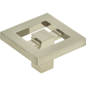 Atlas Homewares Nobu Square Knob 1 3/8 Inch Brushed Nickel