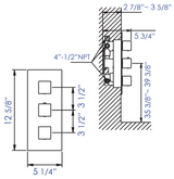 ALFI brand AB2701-BN Brushed Nickel Square 2 Way Thermostatic Shower Mixer