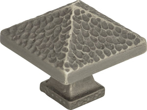 Atlas Homewares Craftsman Square Knob 1 1/4 Inch Pewter