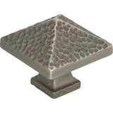 Atlas Homewares Craftsman Square Knob 1 1/4 Inch Pewter