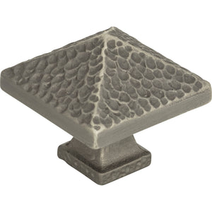 Atlas Homewares Craftsman Square Knob 1 1/4 Inch Pewter