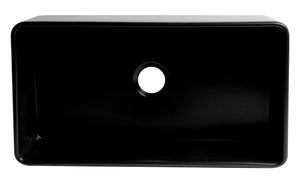 Black Matte Smooth Apron 33" x 18" Single Bowl Fireclay Farm Sink