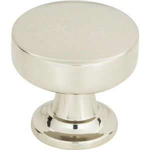 Atlas Homewares Browning Round Knob 1 1/4 Inch Polished Nickel