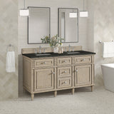 Lorelai 60" Double Vanity, Whitewashed Oak, w/ 3 CM Phantome Eclos Top