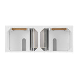 Lorelai 60" Double Vanity, Bright White, w/ 3 CM Siberian Silestone Top w/FreePower Wireless Charger