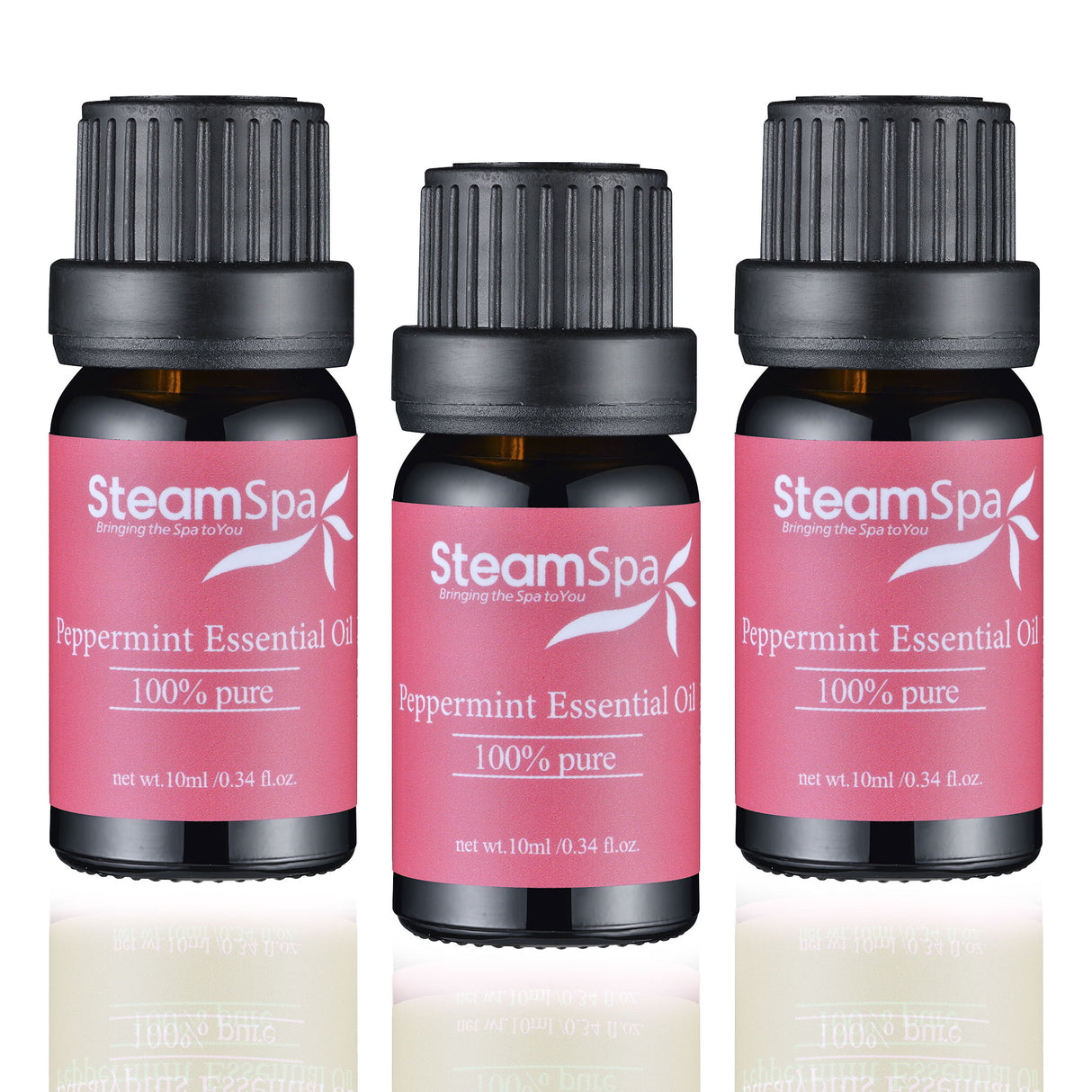 SteamSpa Essence of Peppermint Aromatherapy Oil Extract Value Pack G-OILPEP3
