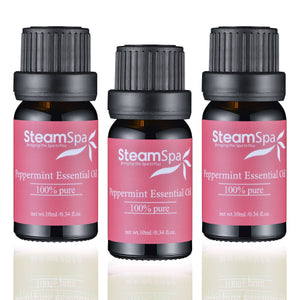 SteamSpa Essence of Peppermint Aromatherapy Oil Extract Value Pack G-OILPEP3