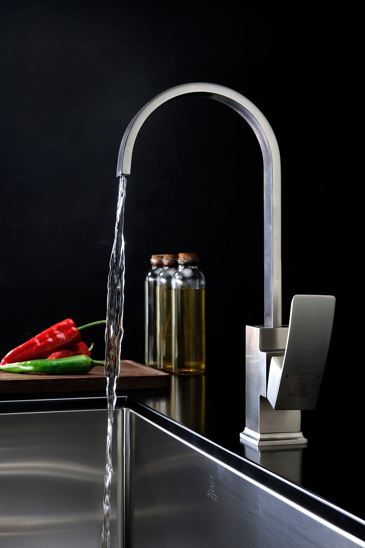 ANZZI KF-AZ035BN Opus Series Single-Handle Standard Kitchen Faucet in Brushed Nickel