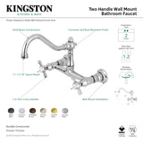 Kingston Brass KS3247BEX Essex Wall Mount Bathroom Faucet, Brushed Brass