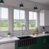 33" Black Matte Reversible Smooth / Fluted Single Bowl Fireclay Farm Sink